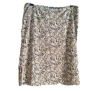 NEW YORK & Co 90s Abstract Floral Petal Pattern Classic Pencil Skirt L